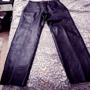 Straight leg leather pants